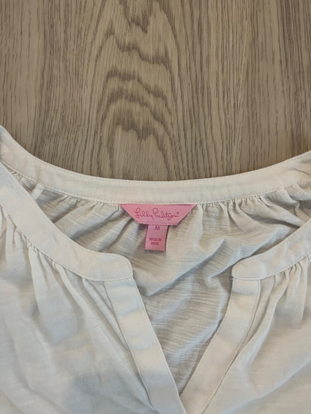 Lilly Pulitzer Women’s White Button Henley Bell Sleeve Top - Picture 2 of 2
